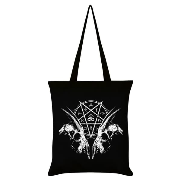Grindstore Gede Skull Pentagram indkøbstaske Black One Size