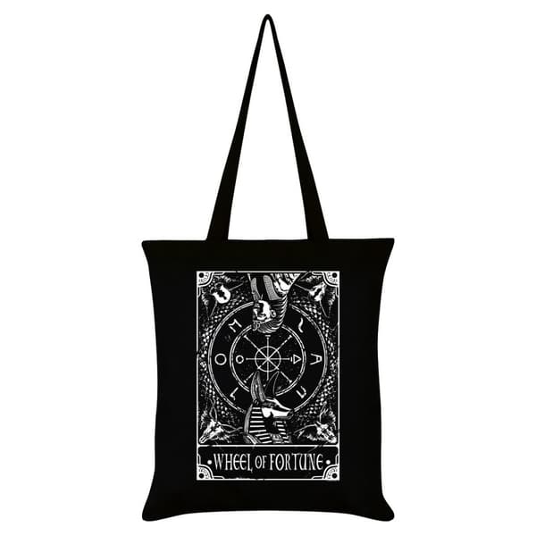 Deadly Tarot Wheel Of Fortune Tote Bag Black/White One Size