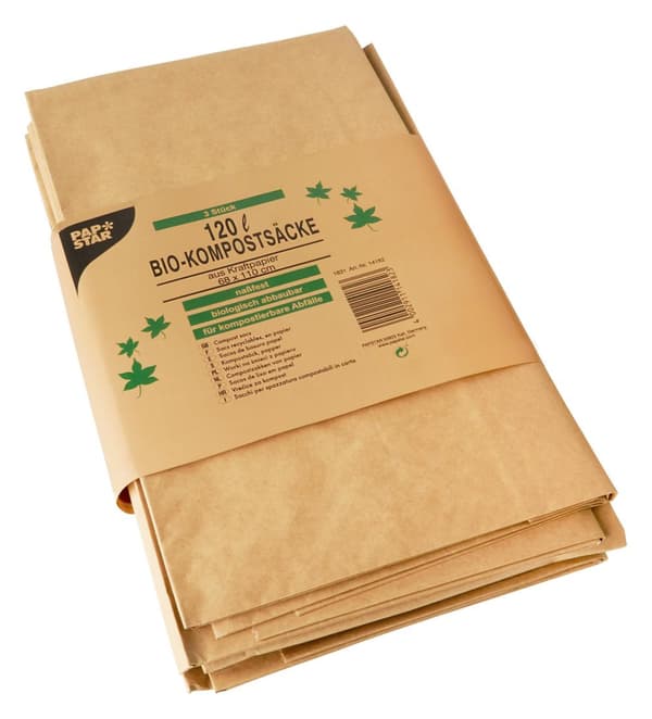 Kompostpåse PURE papp 120L brun 3/fp