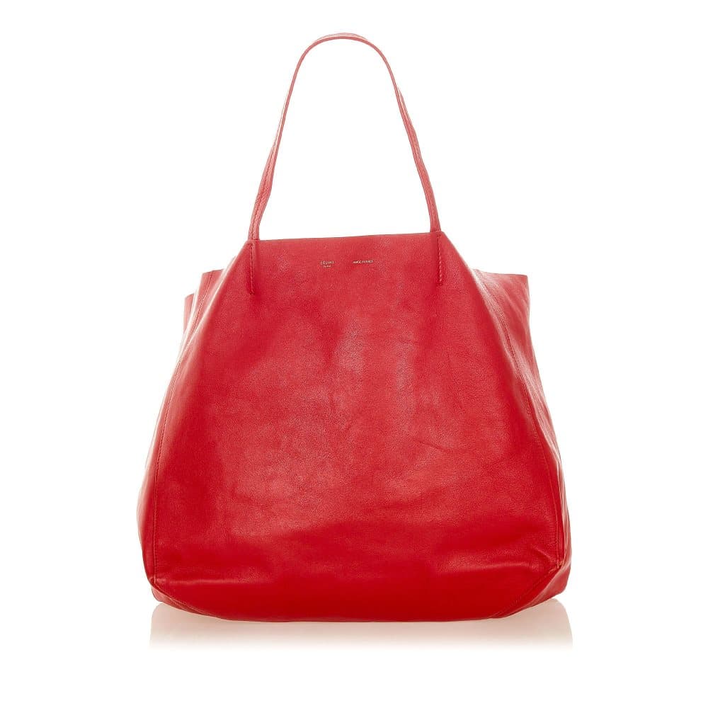 Pre-owned Celine Horizontal Cabas Leather Tote Bag Red