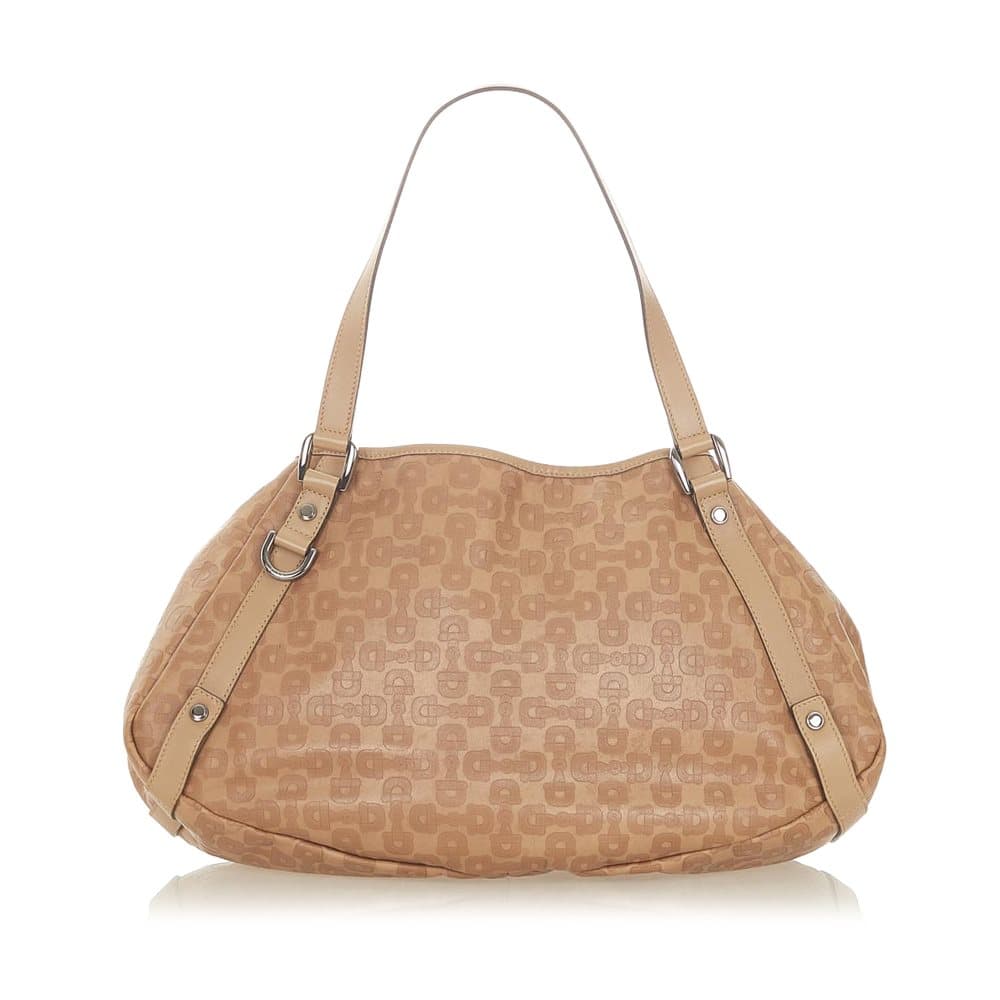 Pre-owned Gucci Horsebit Pelham Canvas Tote Bag Brown