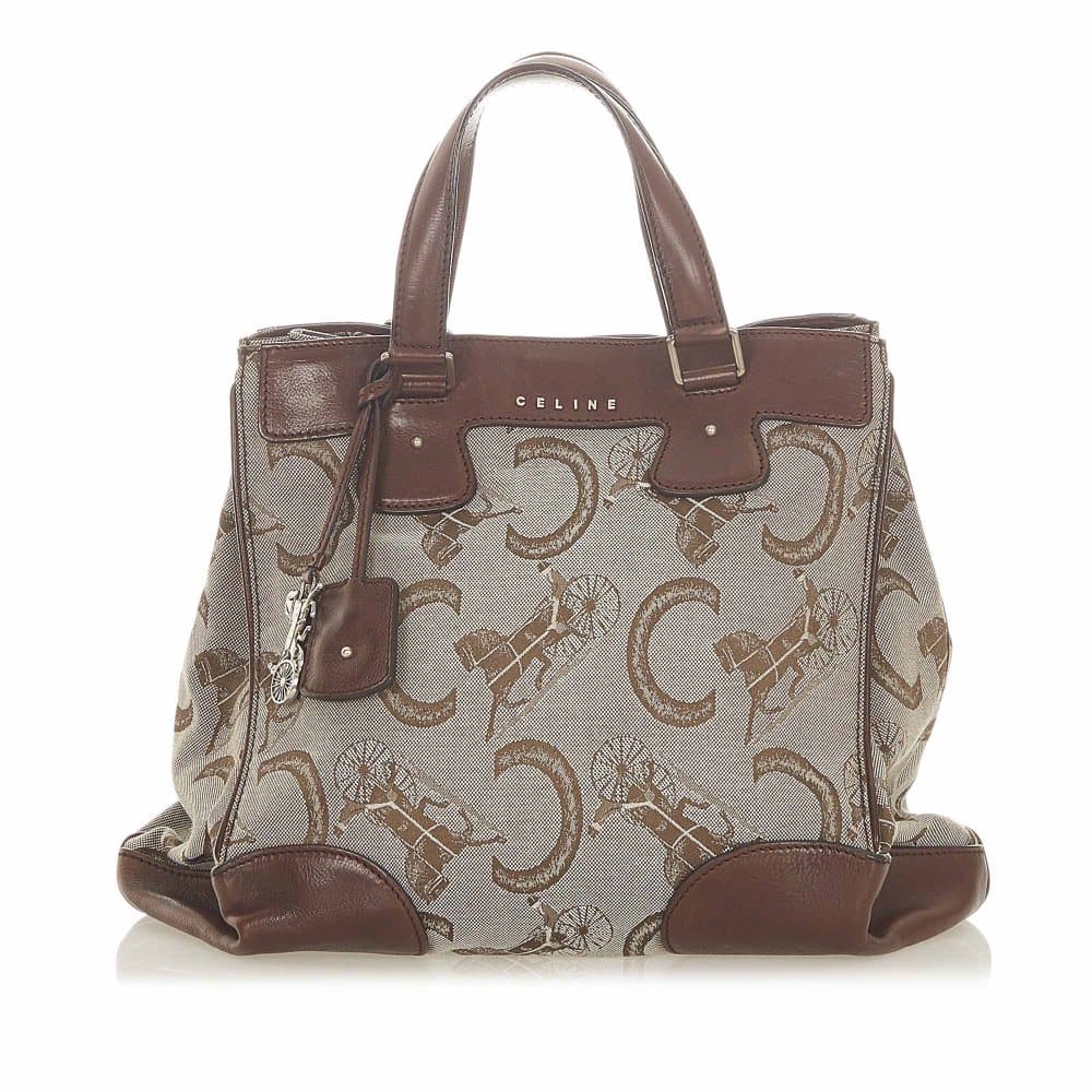 Pre-owned Celine C Macadam Canvas Tote Bag Brown