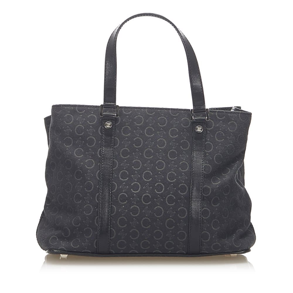 Pre-owned Celine C Macadam Canvas Tote Bag Black
