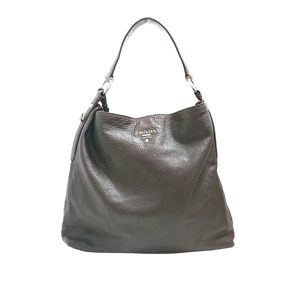 Pre-owned Prada Vitello Daino Tote Bag Gray