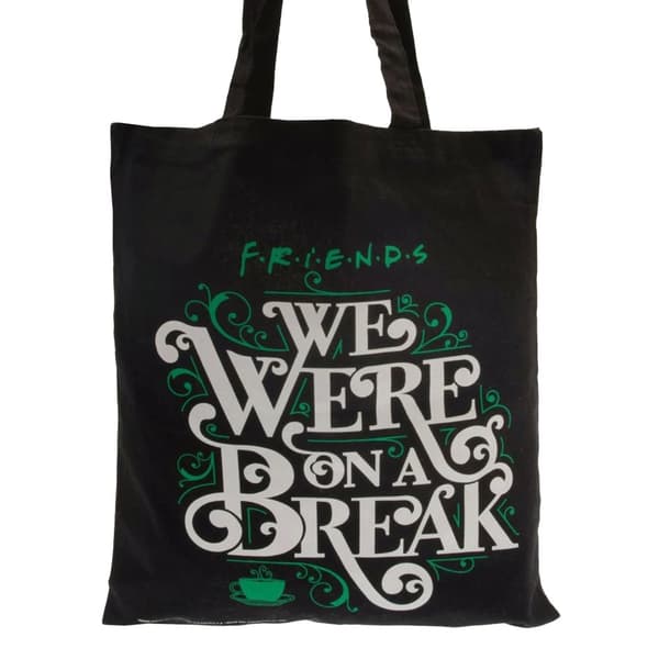 Friends We Were On A Break Canvas Tote Bag Black/White/Green One Size