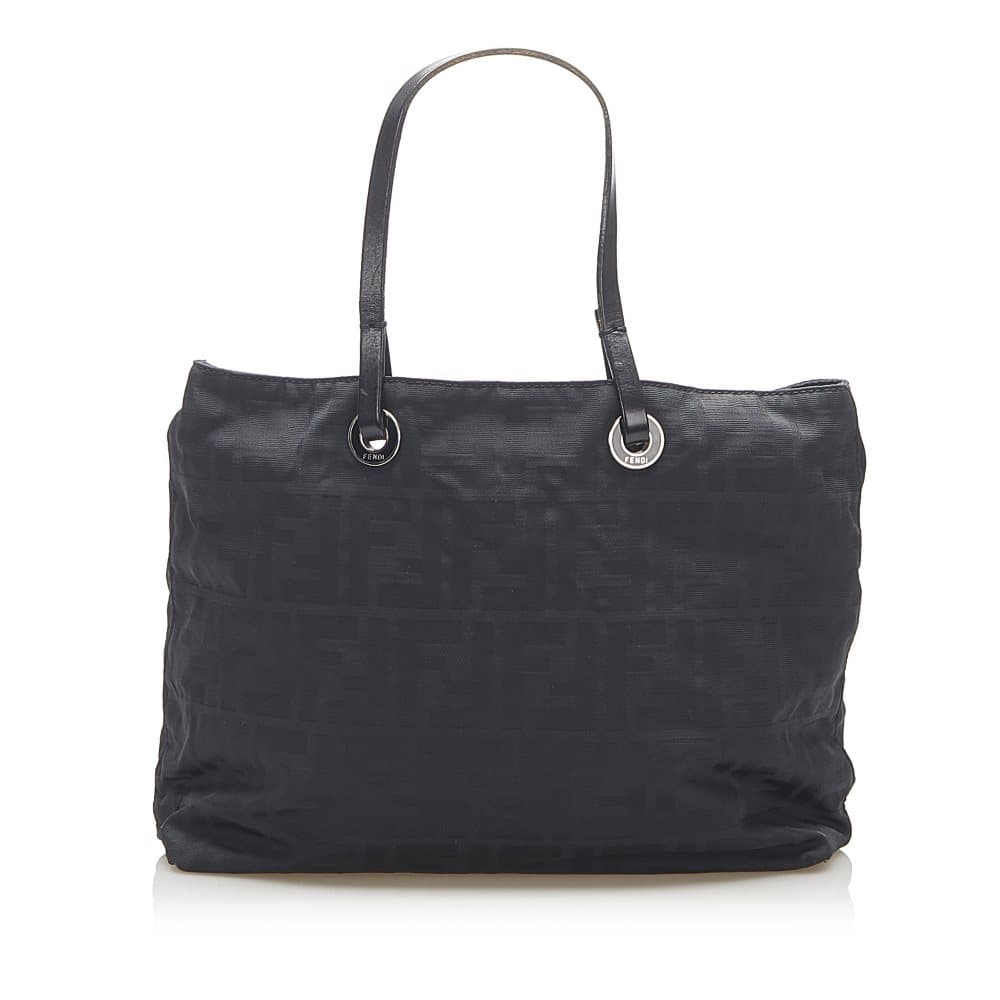 Pre-owned Fendi Zucca Canvas Tote Bag Black