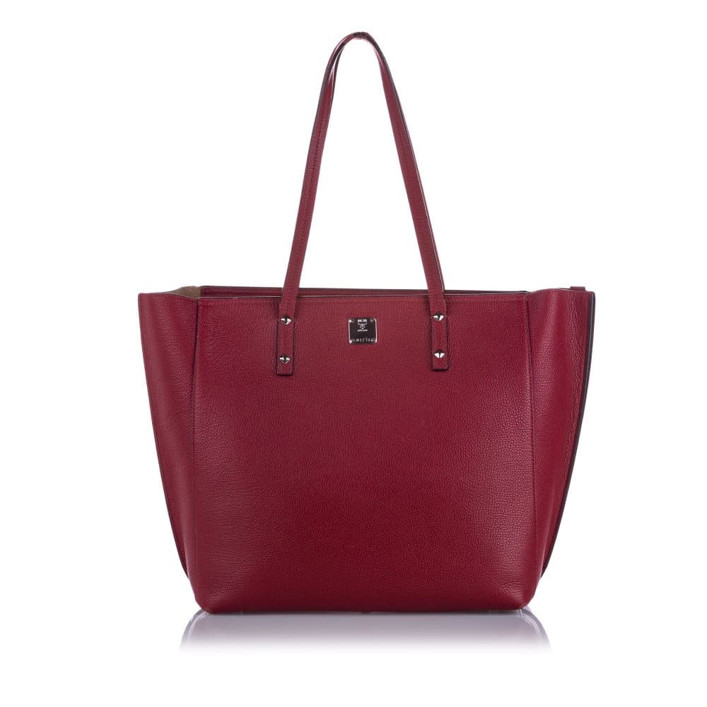 Pre-owned MCM Sophie Leather Shopper Tote Bag Red
