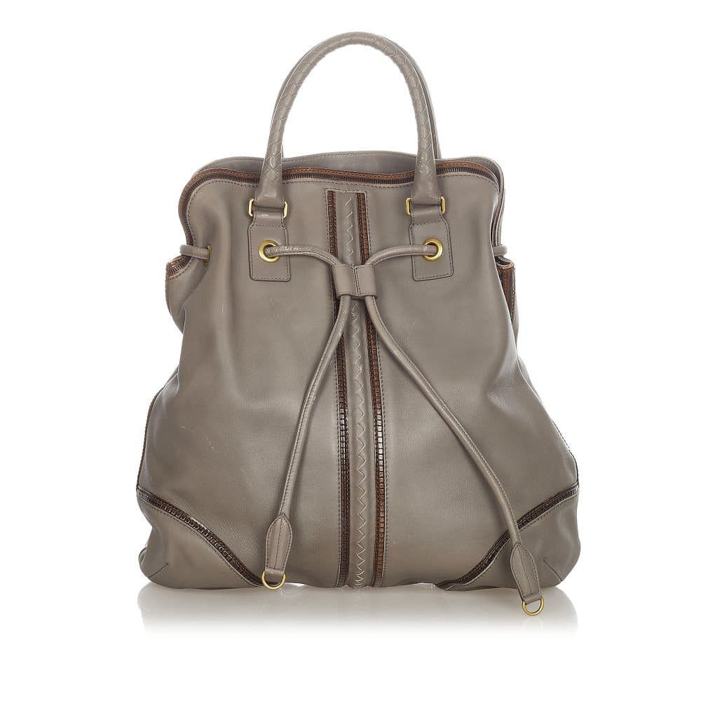 Pre-owned Bottega Veneta Leather Tote Bag Gray