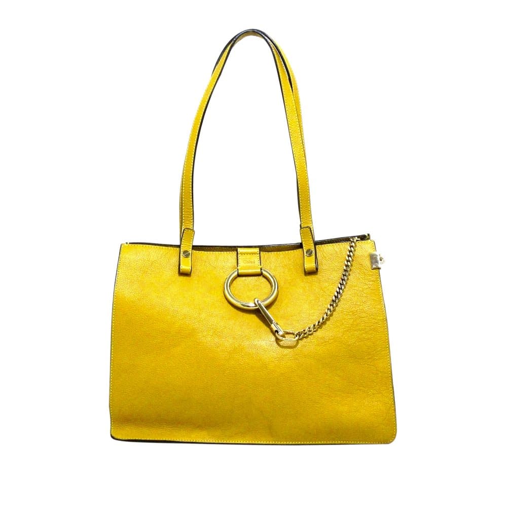 Pre-owned Chloe Faye Leather Tote Bag Yellow