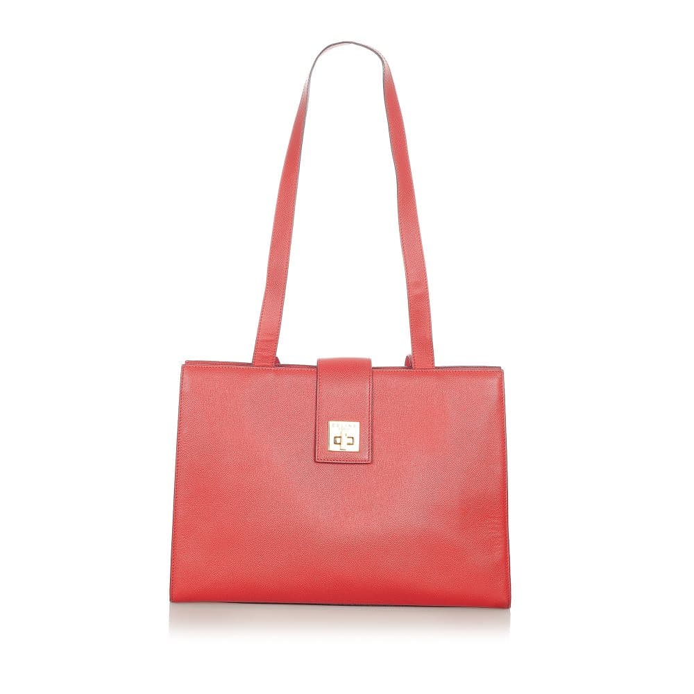 Pre-owned Celine Leather Tote Bag Red