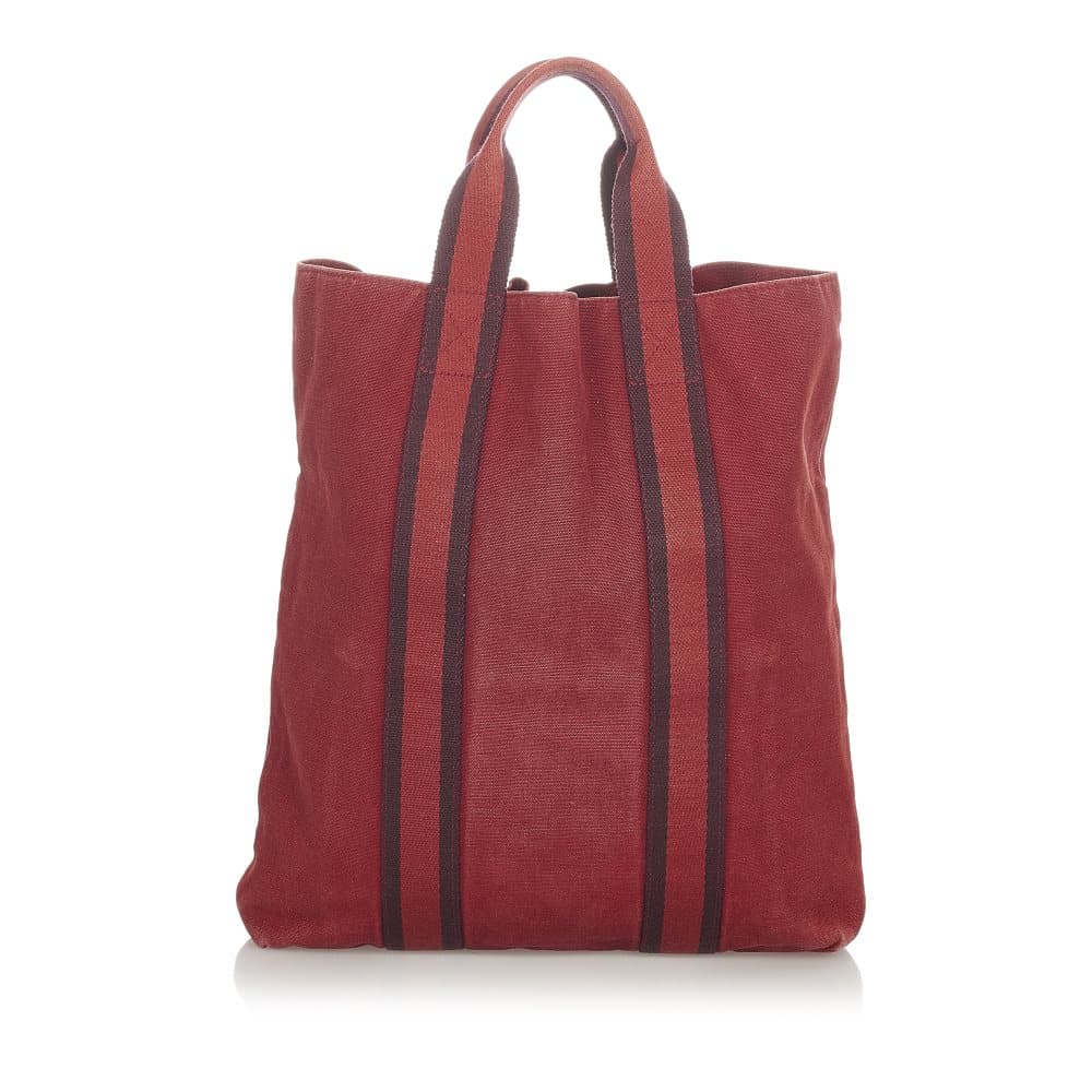 Pre-owned Hermes Fourre Tout Cabas Red