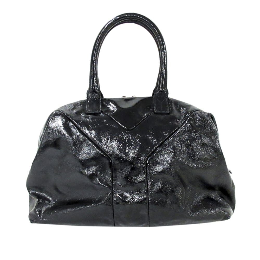 Pre-owned YSL Easy Y Patent Leather Tote Bag Black