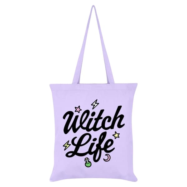 Grindstore Witch Life Tote Bag Lilac/Black One Size