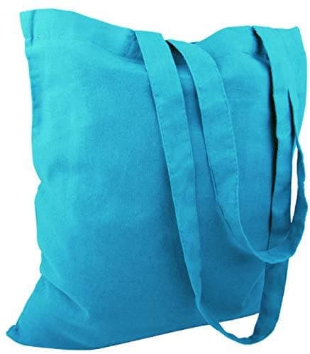 Cotton Bag Two Long Handles - Light Blue 3 pcs