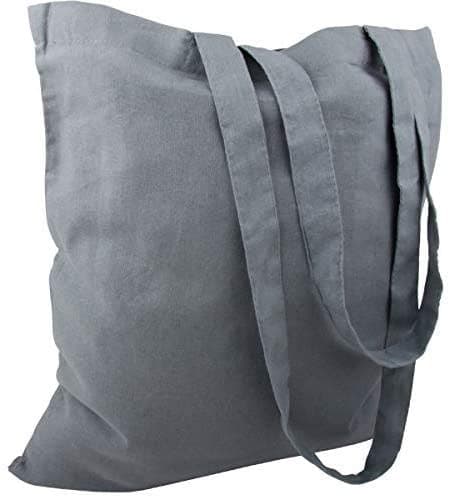 Cotton Bag Two Long Handles - Grey 3 pcs