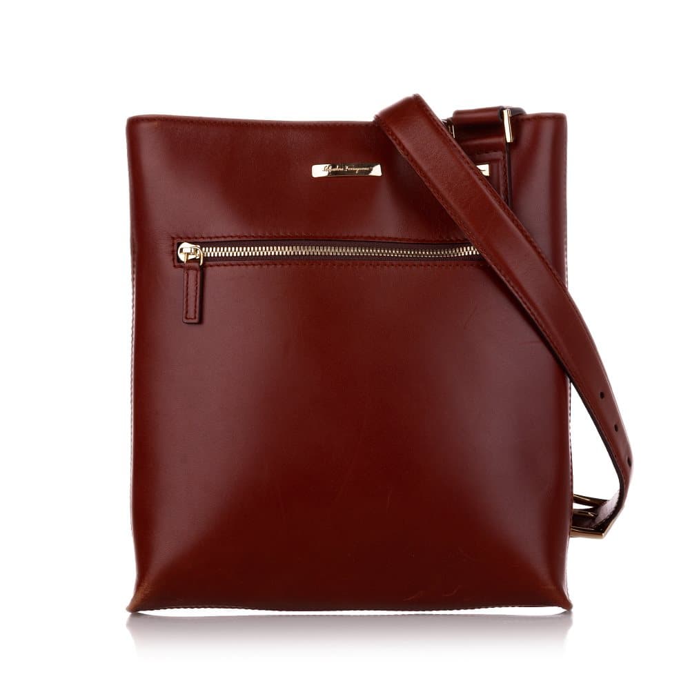 Pre-owned Ferragamo Leather Crossbody Bag Red