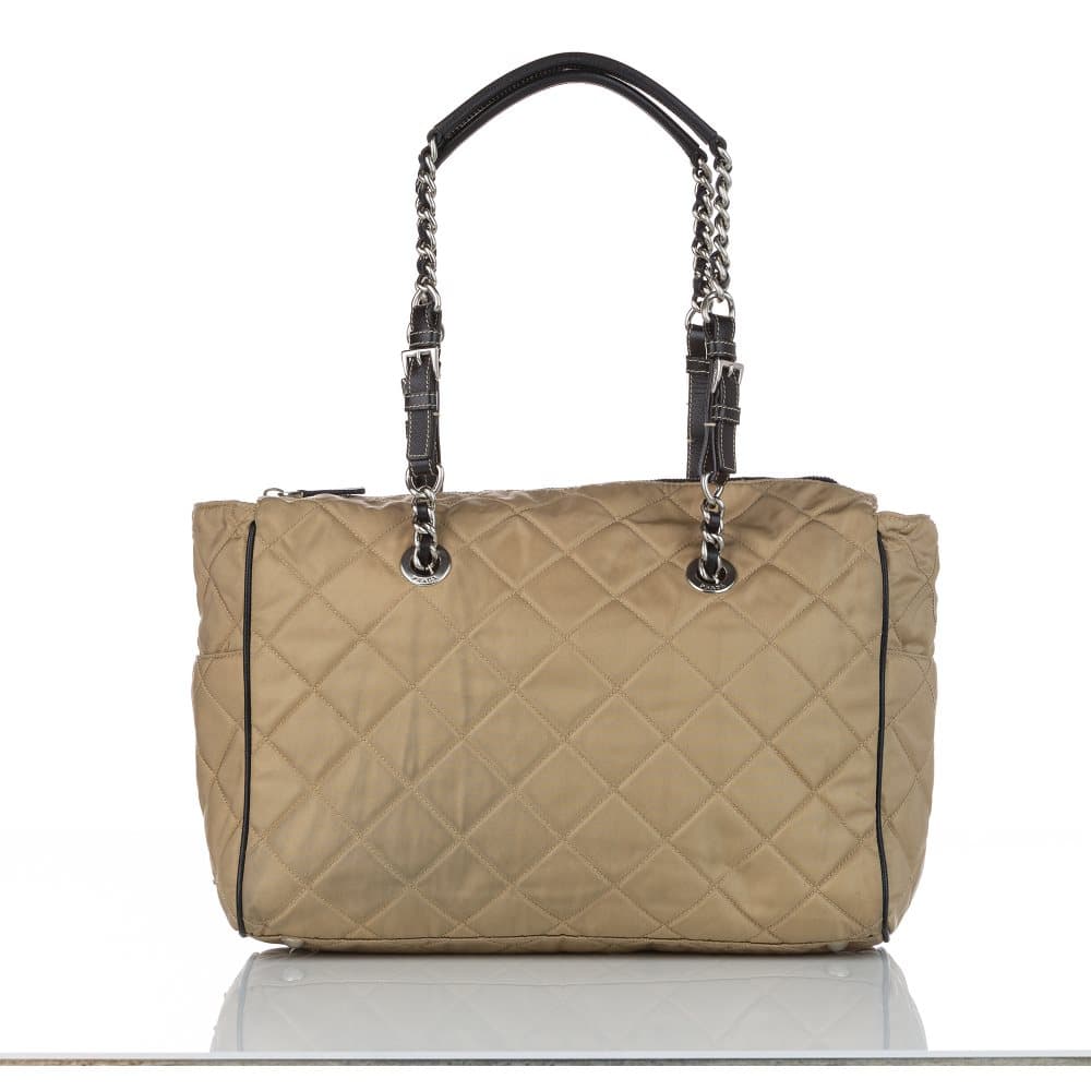 Pre-owned Prada Tessuto Impuntu Tote Bag Brown
