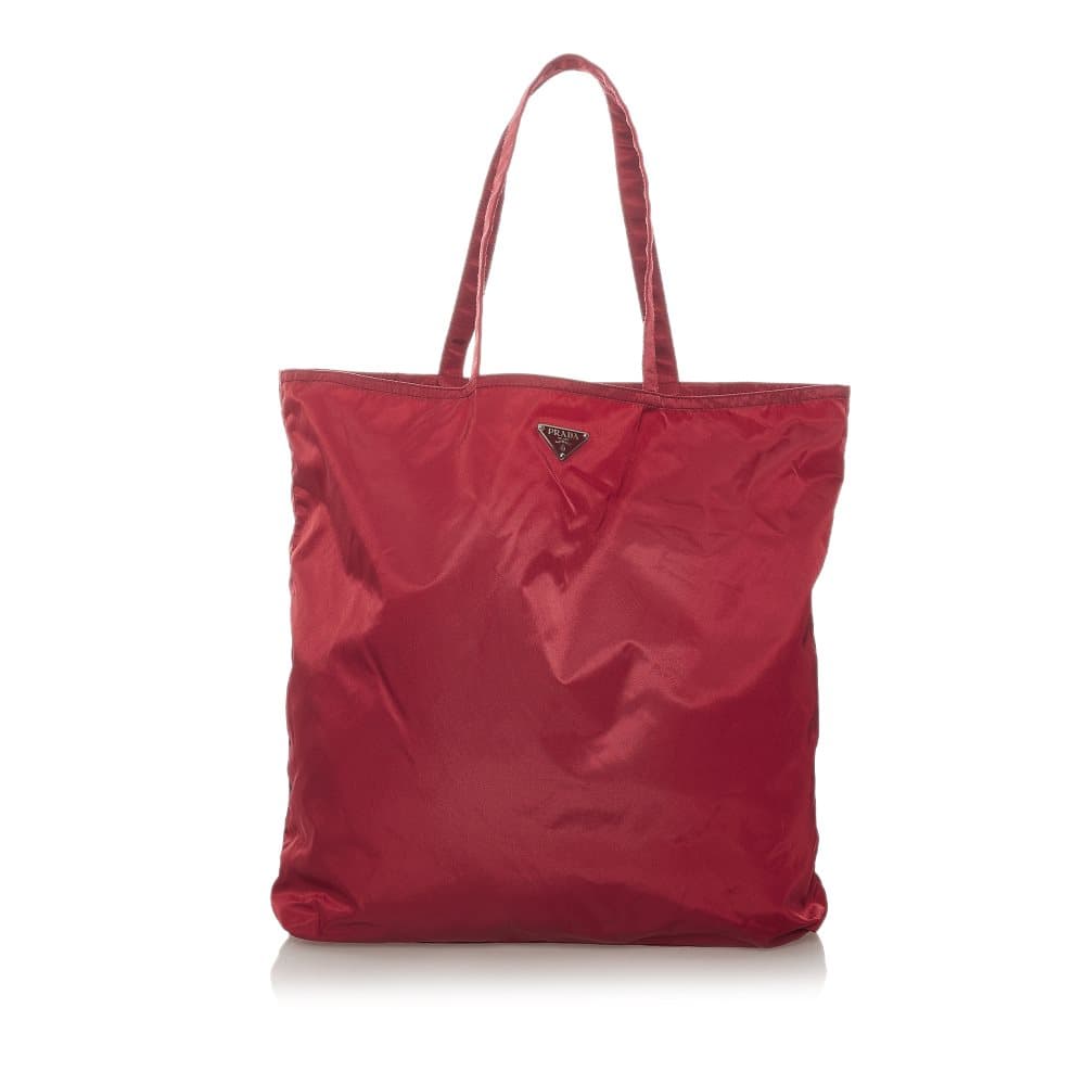 Pre-owned Prada Tessuto Robot Tote Bag Red
