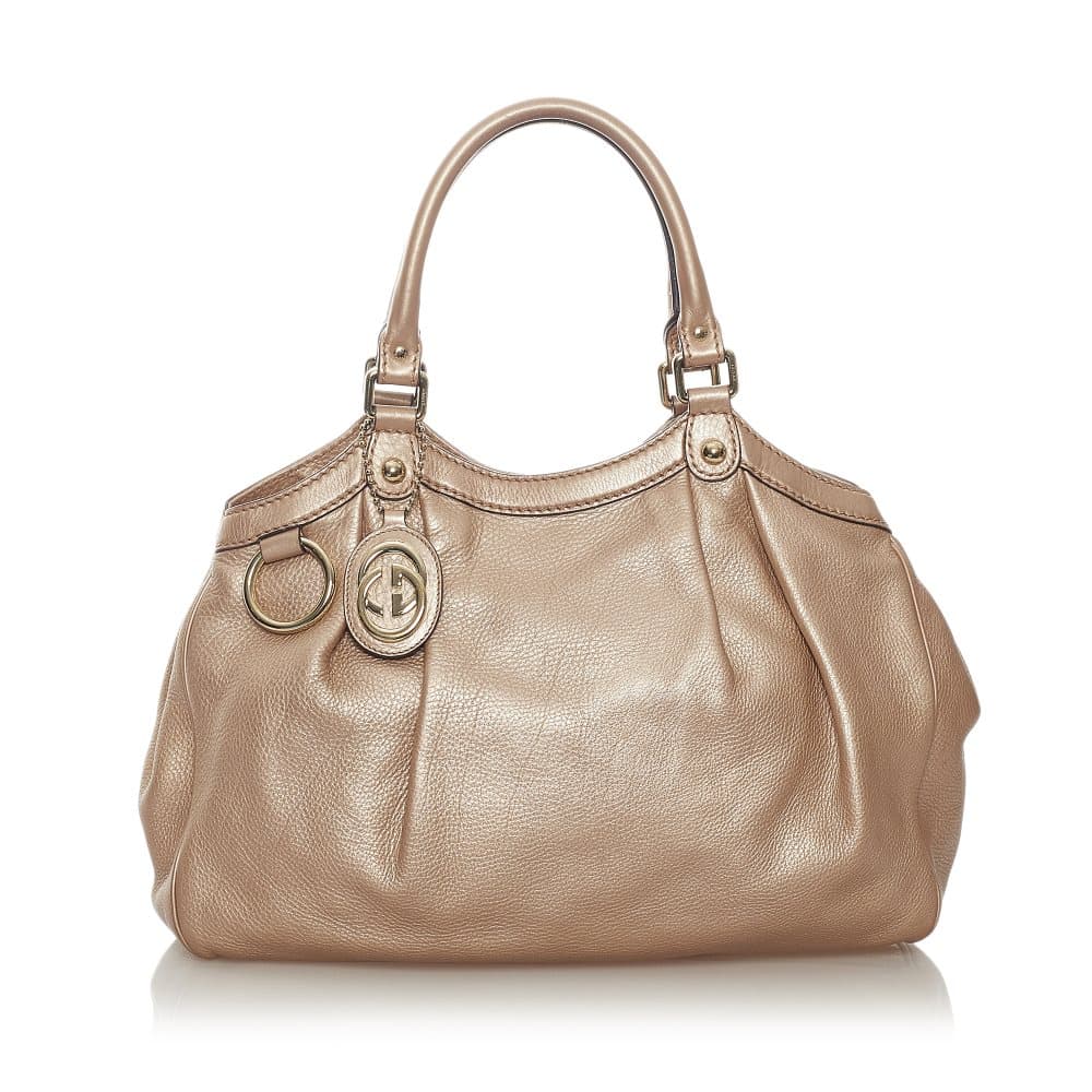 Pre-owned Gucci Sukey Leather Tote Bag Brown