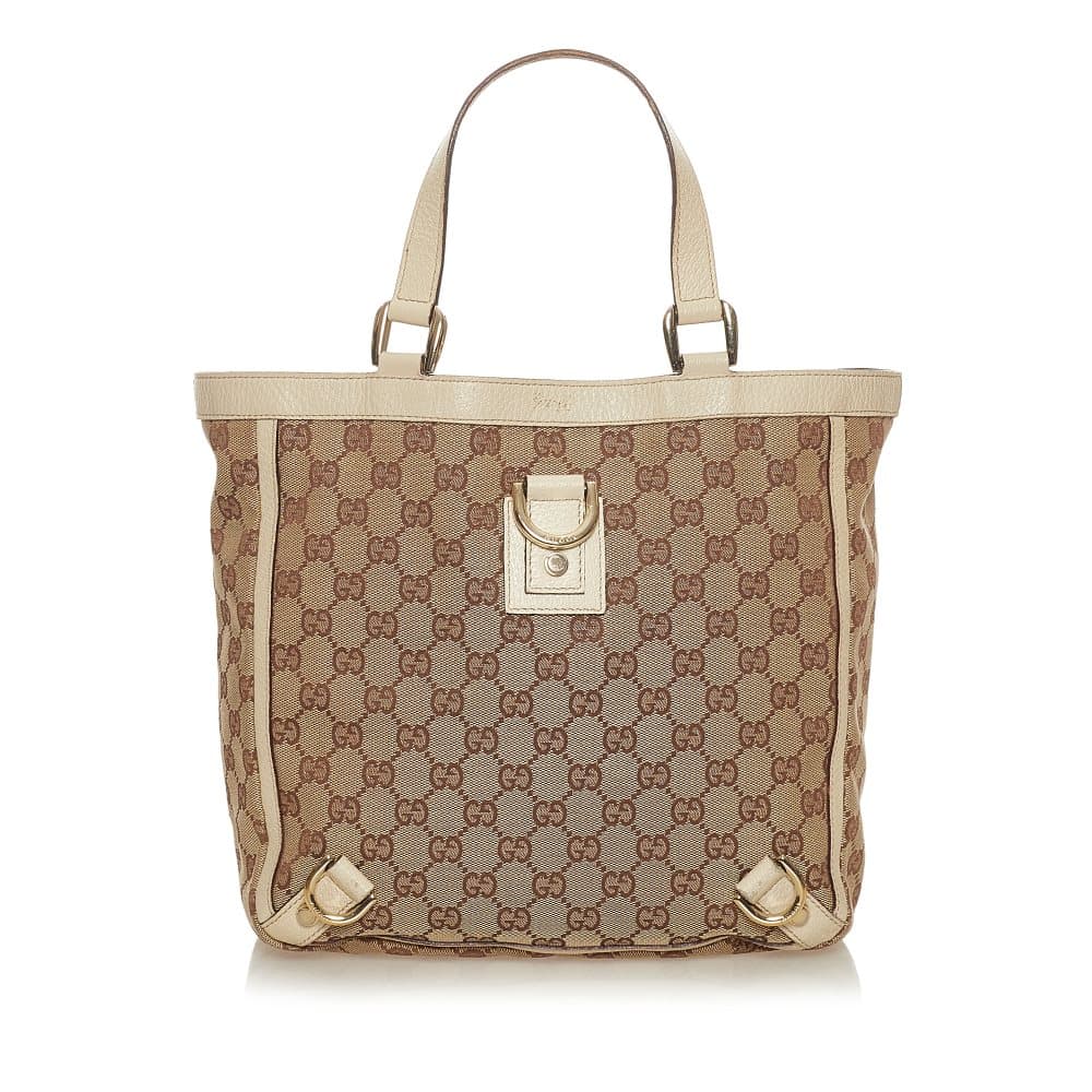 Pre-owned Gucci GG Canvas Abbey D-Ring Tote Bag Brown
