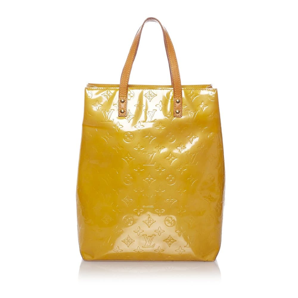 Pre-owned Louis Vuitton Vernis Reade MM Yellow