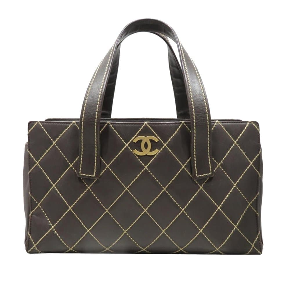 Pre-owned Chanel Wild Stitch Leather Tote Bag Brown