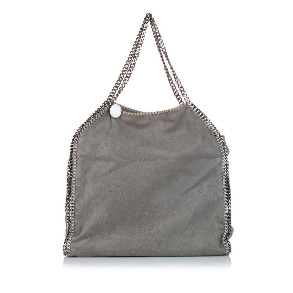 Pre-owned Stella McCartney Large Falabella Fold-Over Tote Bag Gray
