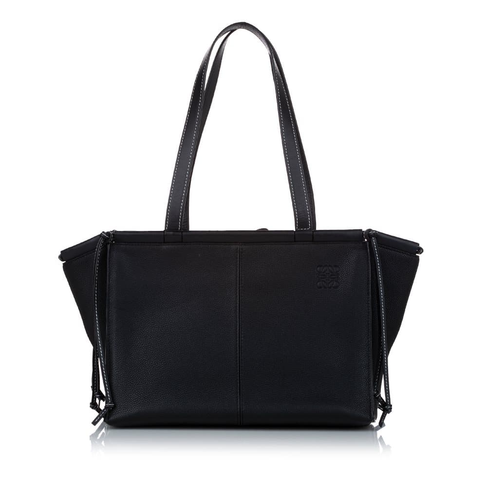 Pre-owned Loewe Large Cushion Leather Tote Bag Black