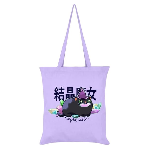 Kawaii Coven Crystal Witch Tote Bag Lilac/Black One Size
