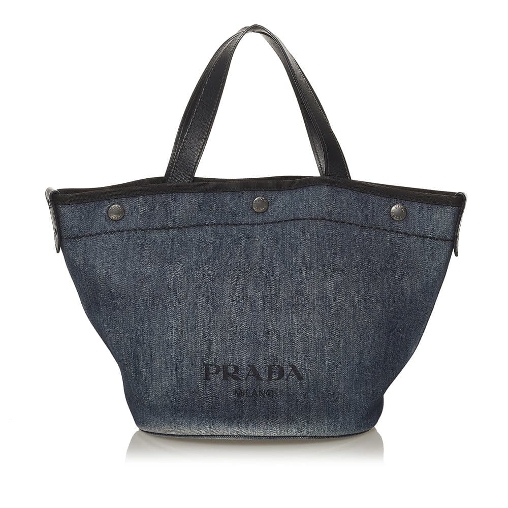 Pre-owned Prada Denim Tote Bag Blue