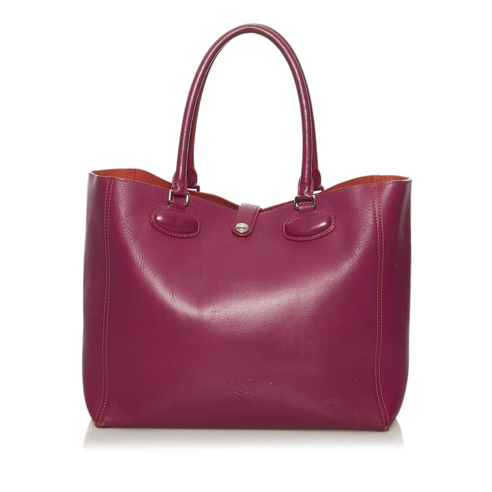 Pre-owned Loewe Leather Tote Bag - Red Red
