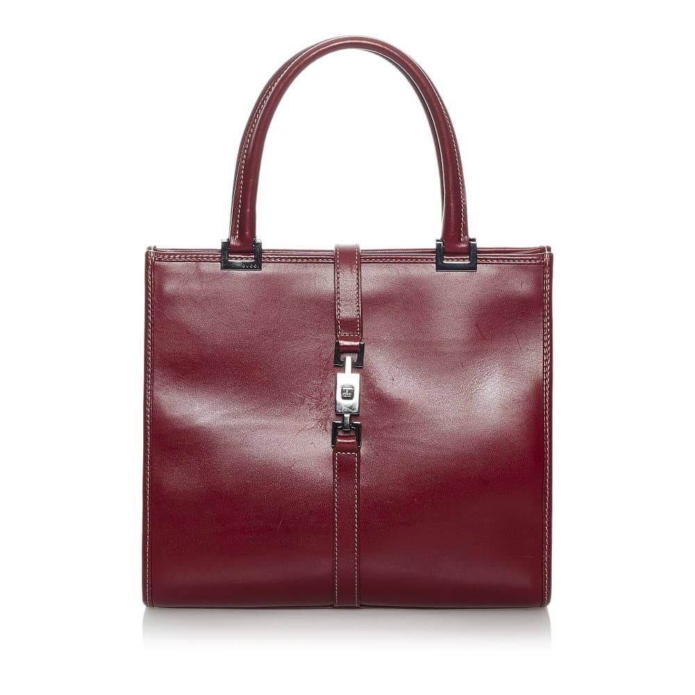 Pre-owned Gucci Jackie Leather Tote Bag Red