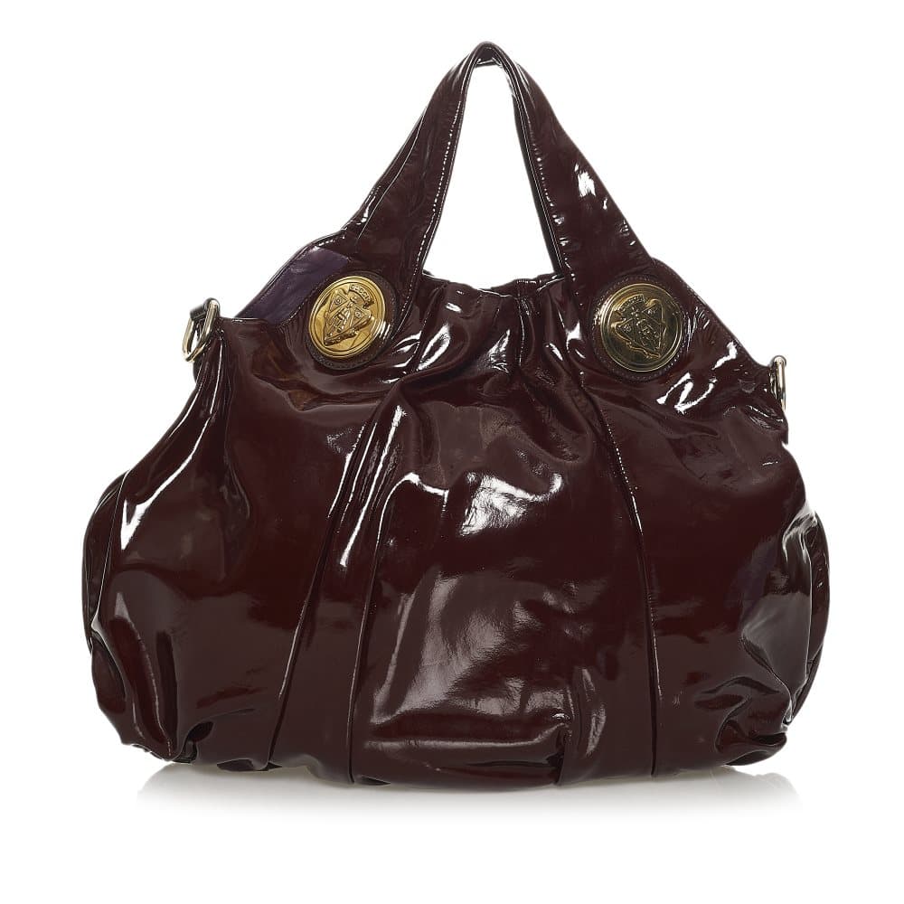 Pre-owned Gucci Hysteria Patent Leather Tote Bag Red