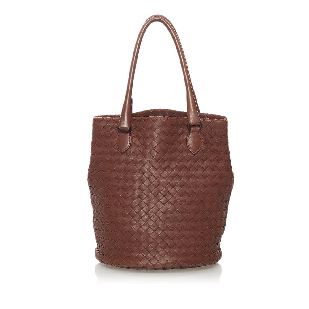 Pre-owned Bottega Veneta Intrecciato Leather Bucket Bag Brown