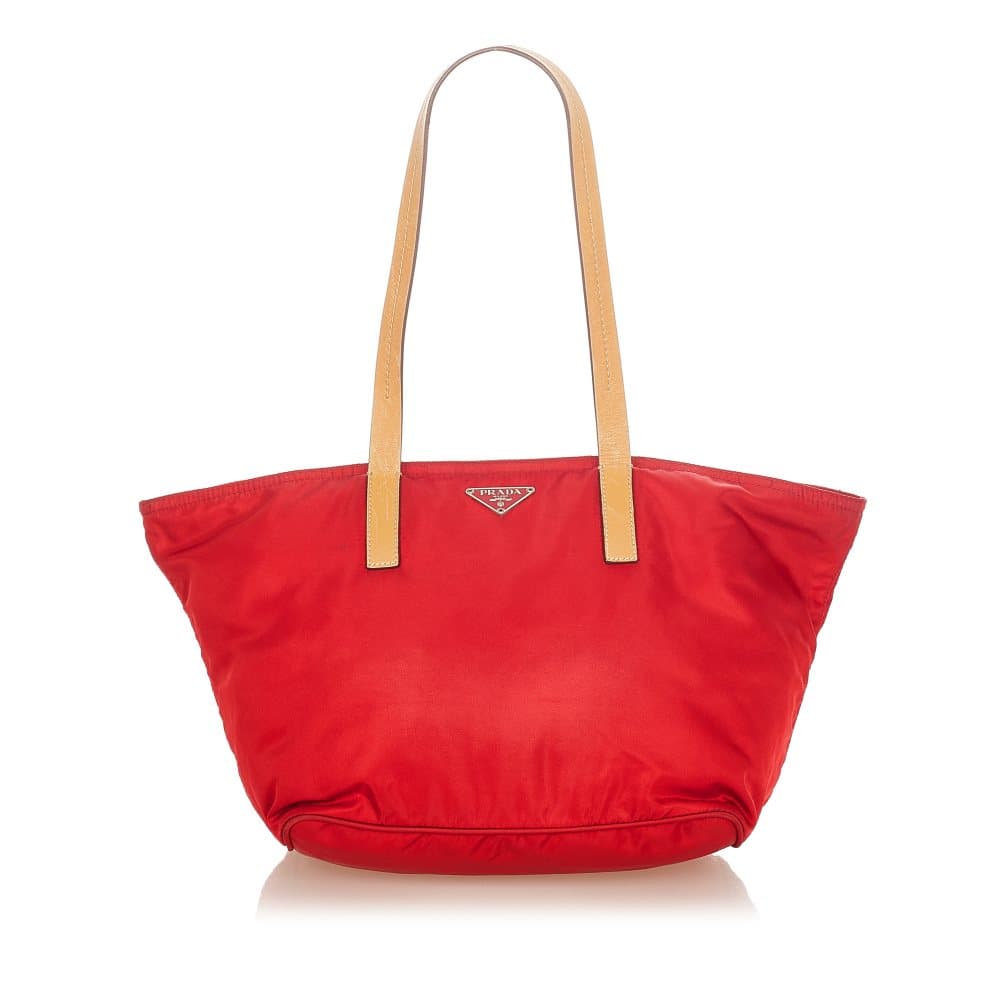 Pre-owned Prada Tessuto Tote Bag Red