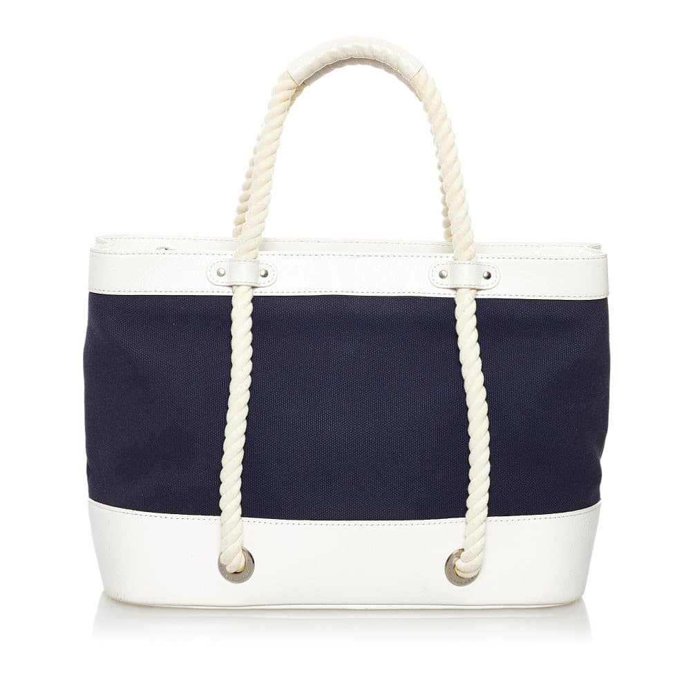 Pre-owned Burberry Canvas Tote Bag Blue