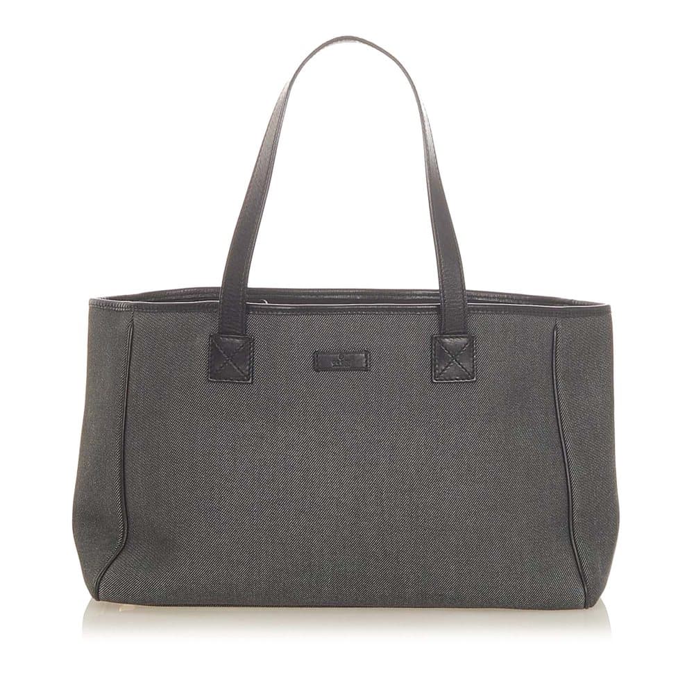 Pre-owned Gucci Canvas Tote Bag Gray