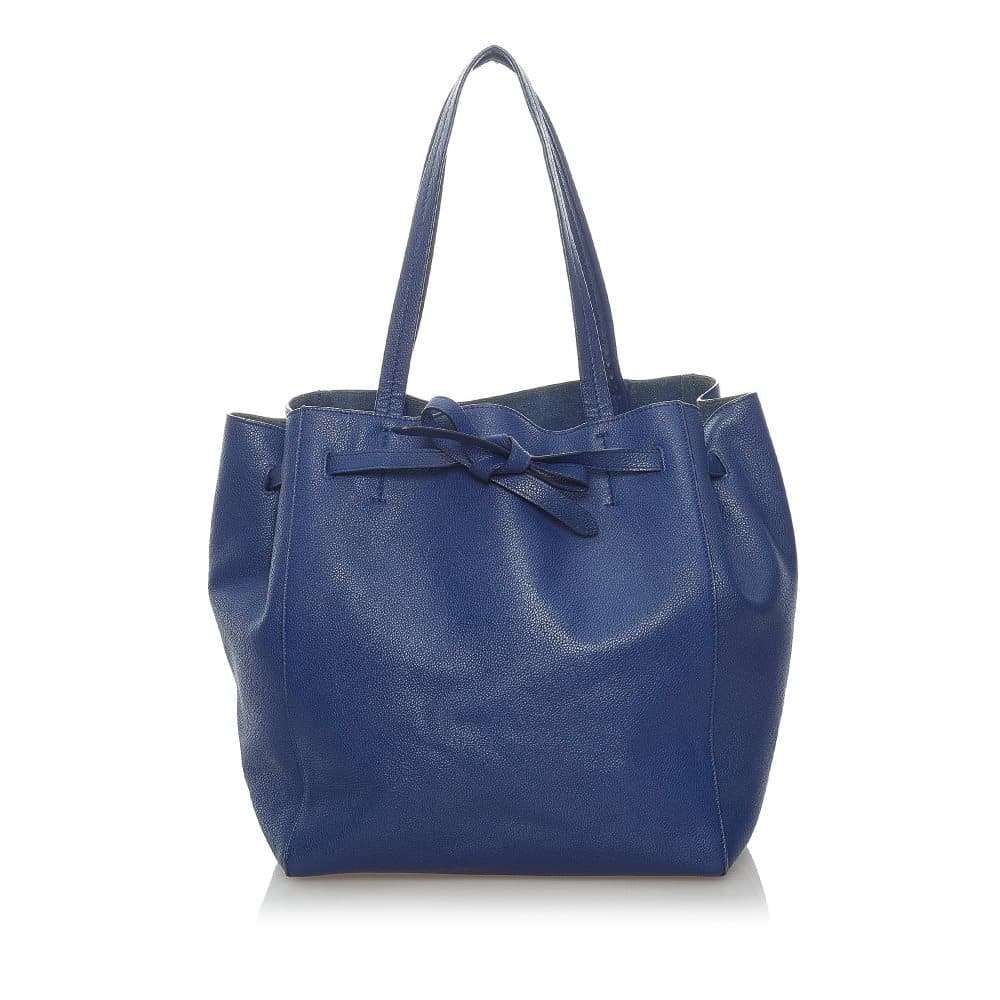 Pre-owned Celine Small Phantom Cabas Leather Tote Bag Blue