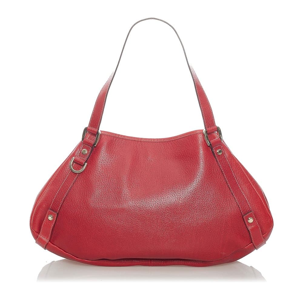 Pre-owned Gucci Abbey Leather Tote Bag Red