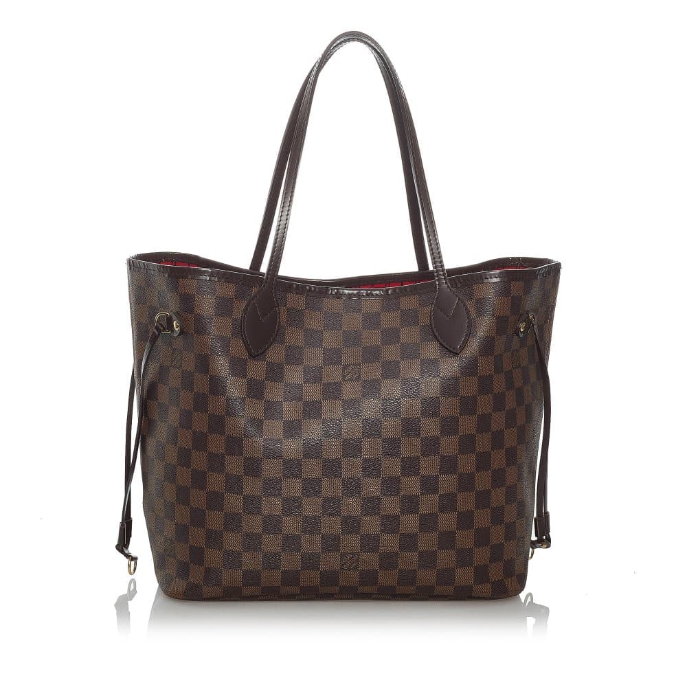 Pre-owned Louis Vuitton Damier Ebene Neverfull MM Brown