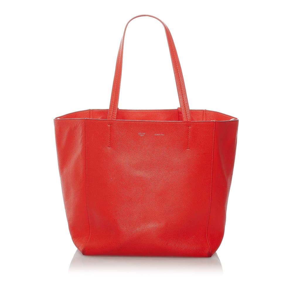 Pre-owned Celine Horizontal Cabas Leather Tote Bag Red