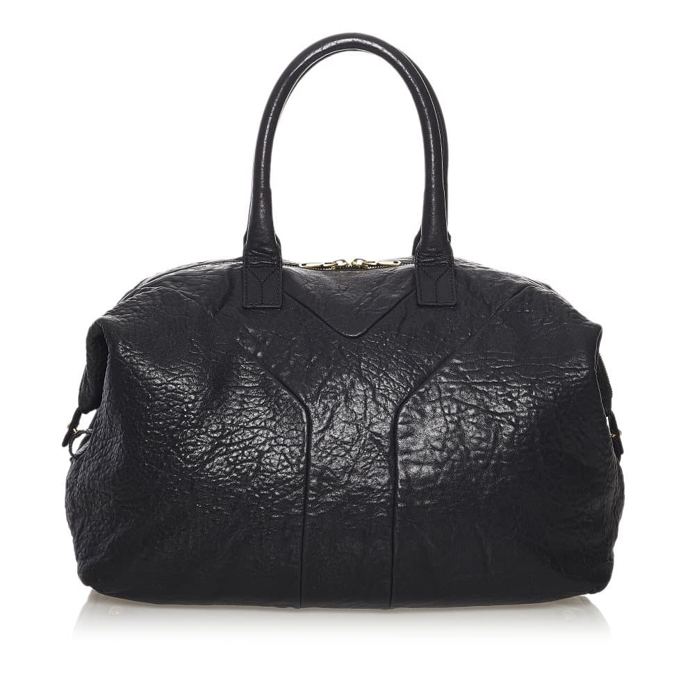 Pre-owned YSL Easy Y Leather Tote Bag Black