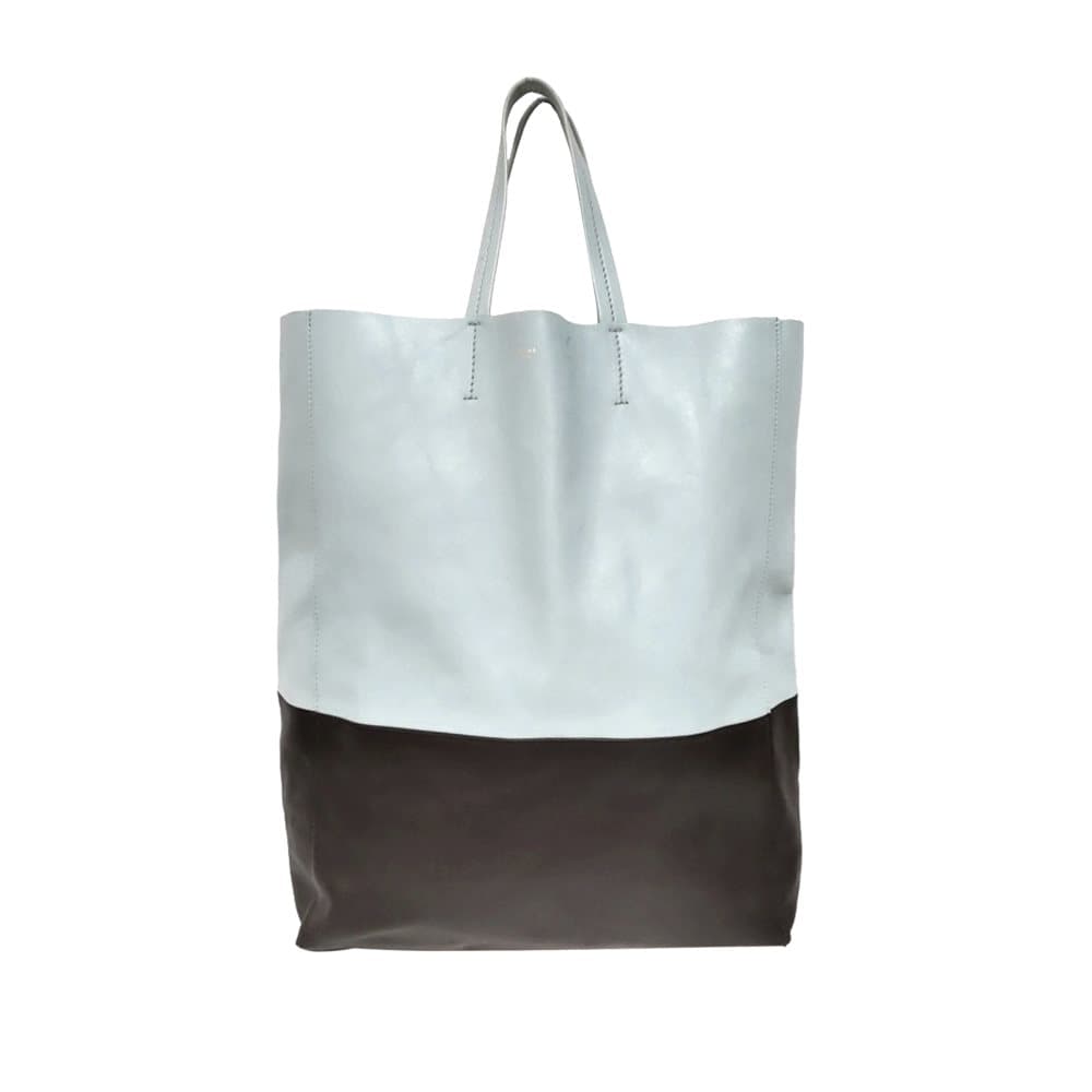 Pre-owned Celine Vertical Bi-Cabas Leather Tote Bag Blue