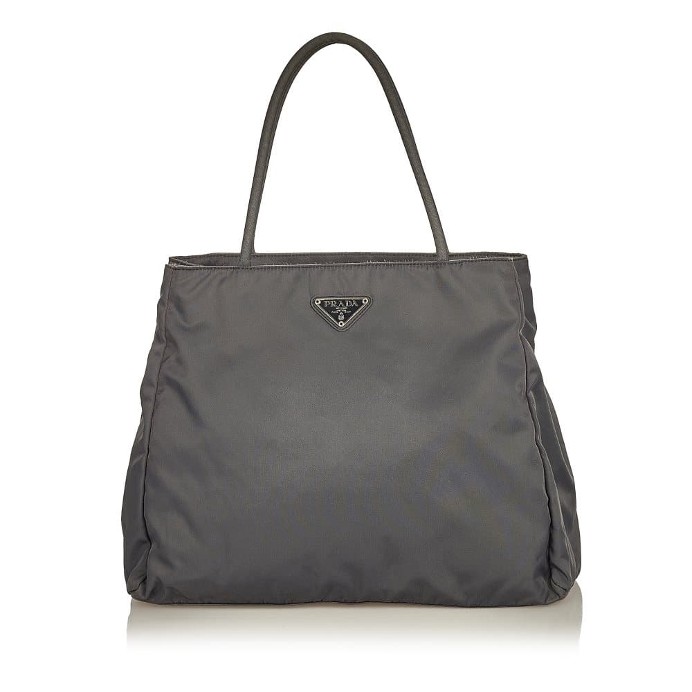 Pre-owned Prada Tessuto Tote Bag Gray