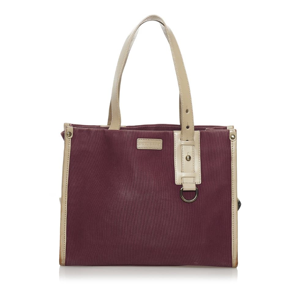 Pre-owned Burberry Canvas Tote Bag Red