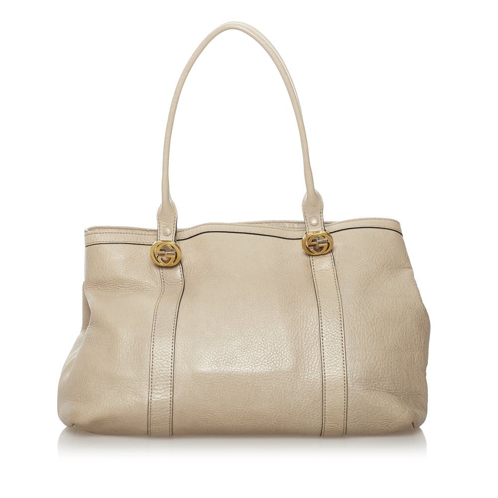 Pre-owned Gucci Twins Leather Tote Bag Brown