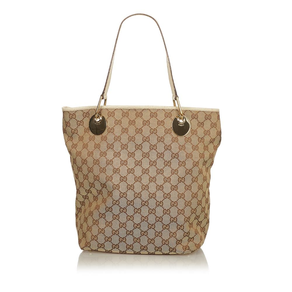 Pre-owned Gucci GG Canvas Eclipse Tote Bag Brown