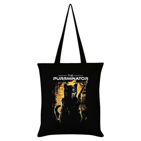 Grindstore The Purrminator Tote Bag Black/White/Yellow One Size