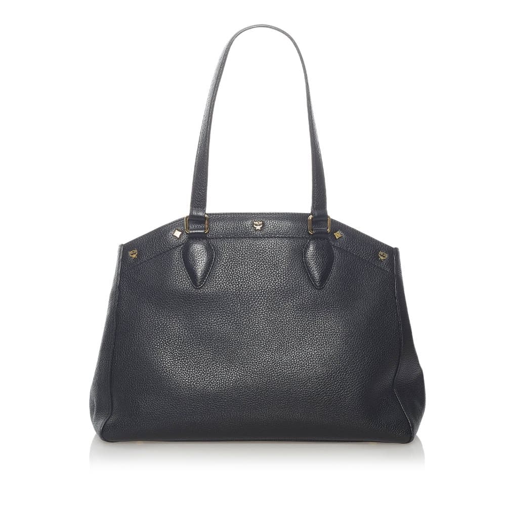 Pre-owned MCM Leather Tote Bag Black