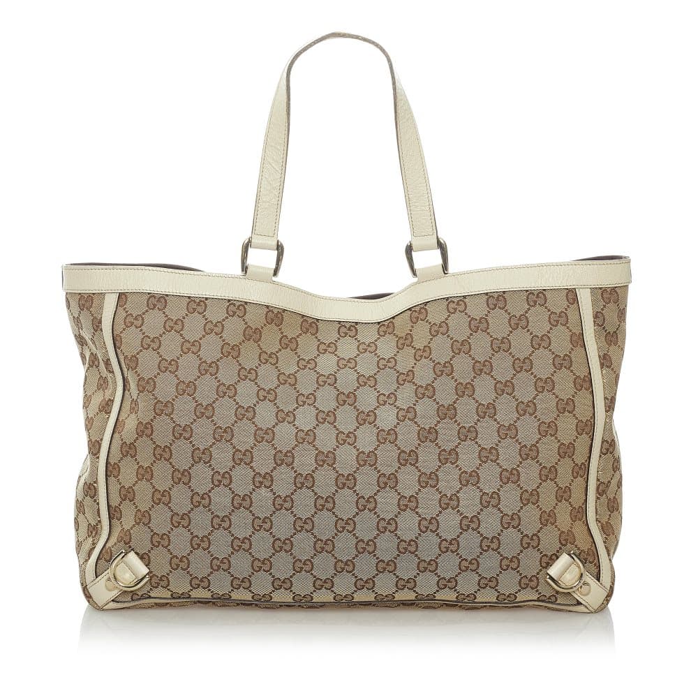 Pre-owned Gucci GG Canvas Abbey D- Ring Tote Bag Brown